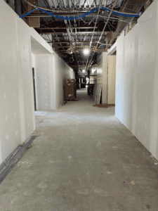 MS 100 Wing Corridor with Sheetrock Installed