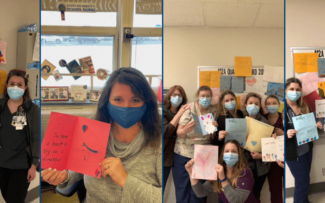 Remote students make cards for healthcare heroes