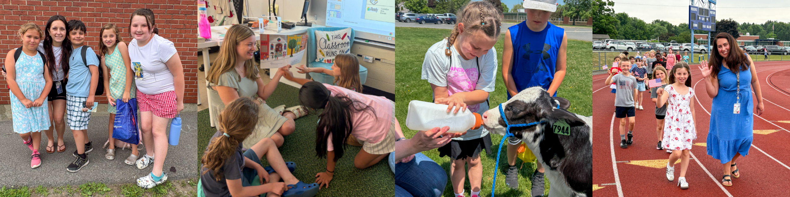 Collage of PS photos from 25-26 school year and Summer School 2026 including the last day, Ag Day, Flag Day.